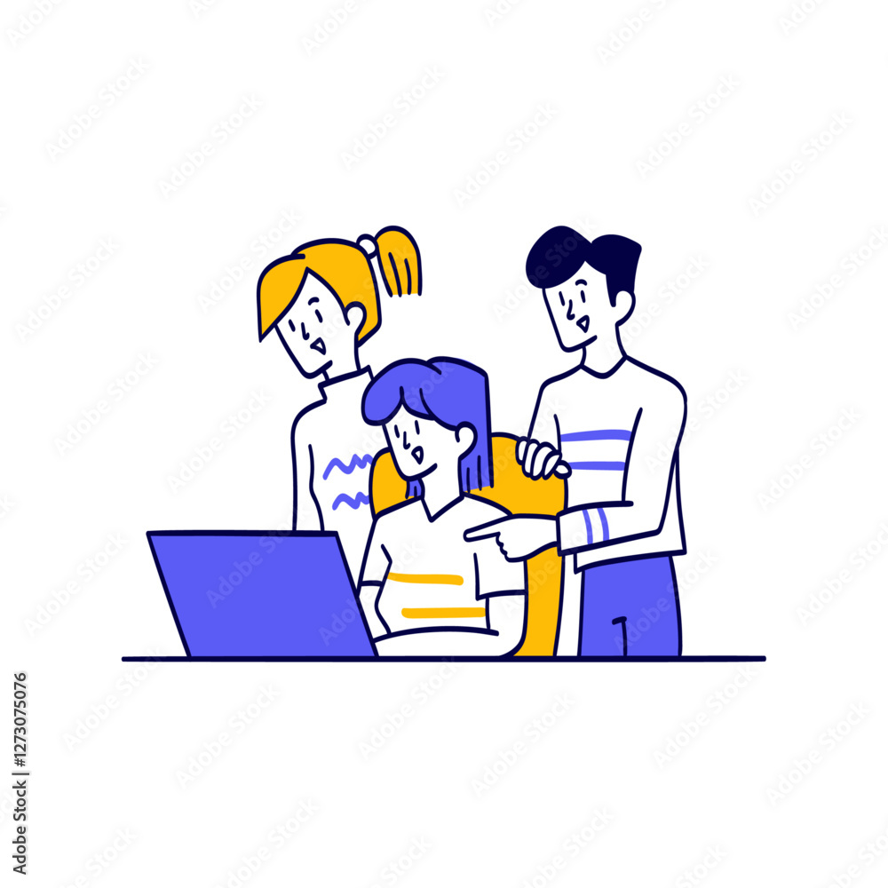 Teamwork and Collaboration Hand Drawn Illustration Teamwork and Collaboration Hand Drawn Illustration