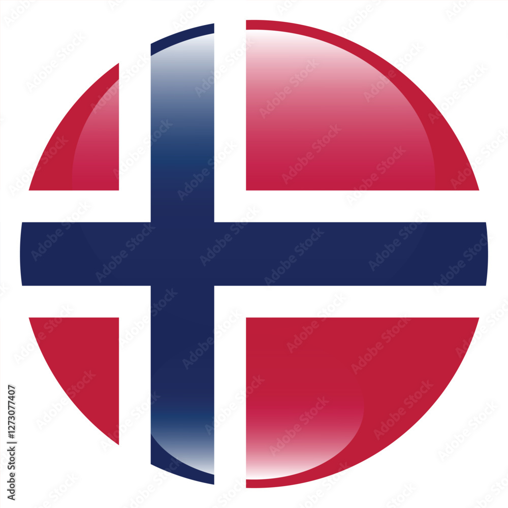 Fototapeta premium Norway flag circle icon vector illustration design