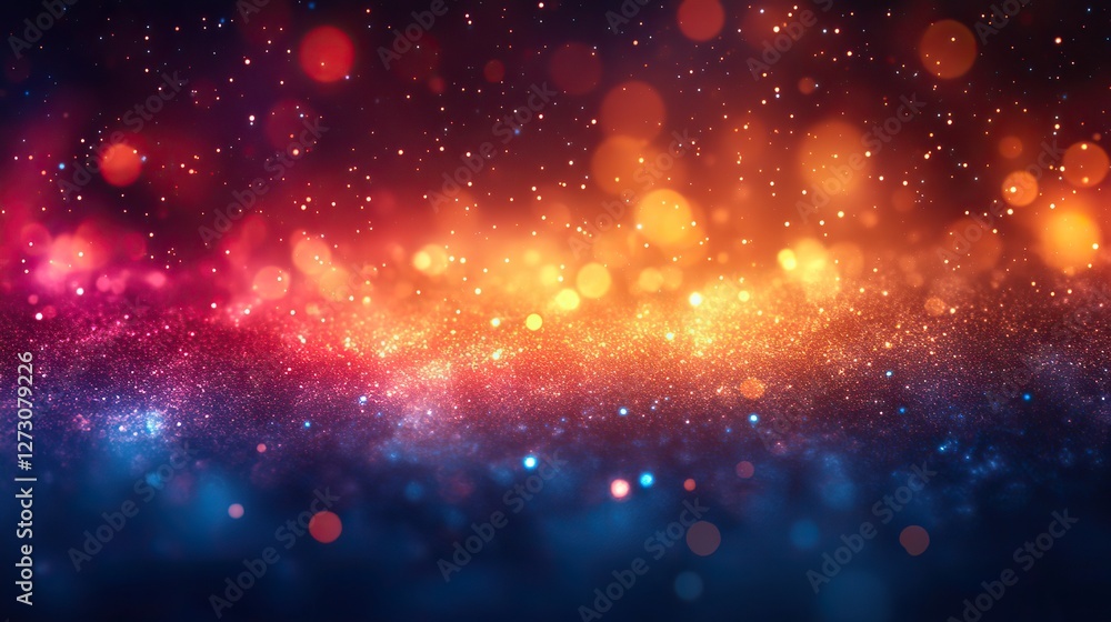 Fototapeta premium vibrant abstract blur bokeh light background with festive colorful banner for creative design and celebratory event concepts