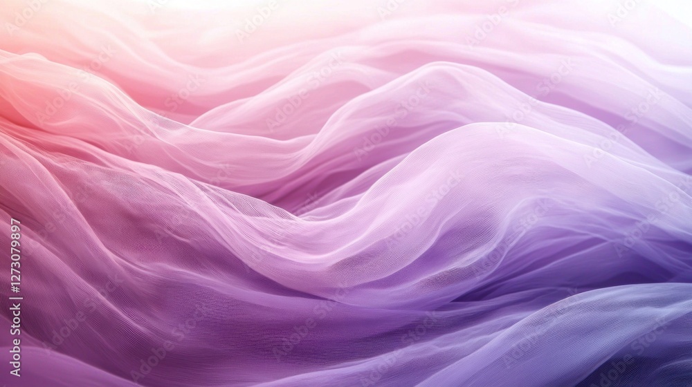 Obraz premium Abstract Pastel Fabric Texture: Soft, Flowing Gradient of Pink, Purple, and White