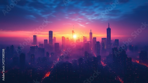 vibrant city skyline at night captivating 4k wallpaper with colorful lights and dynamic urban atmosphere city skyline at night generative ai