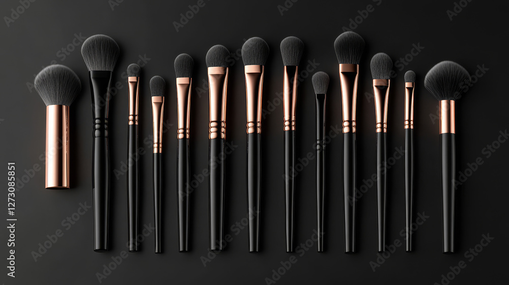 A collection of professional makeup brushes in various shapes and sizes A collection of professional makeup brushes in various shapes and sizes