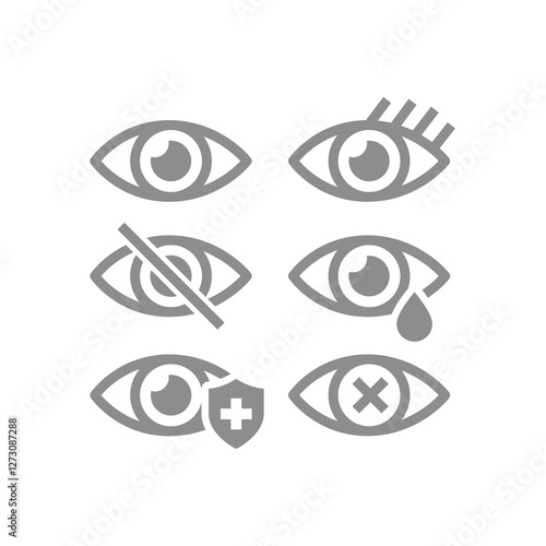 Human eye vector icon set. Eyesight, vision and health icons.