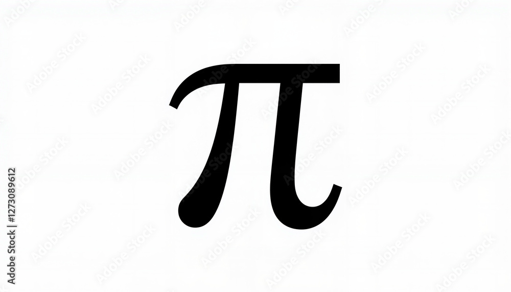 Modern minimalist poster featuring the Pi symbol in bold black on a white background Modern minimalist poster featuring the Pi symbol in bold black on a white background