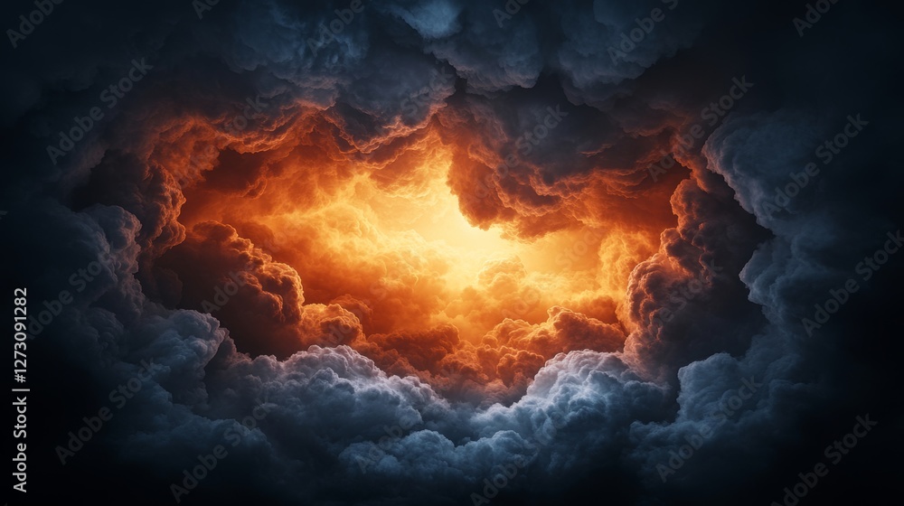 storm clouds reflecting the golden hues of the setting sun, eerie contrast between beauty and destruction, powerful sky drama storm clouds reflecting the golden hues of the setting sun, eerie contrast between beauty and destruction, powerful sky drama