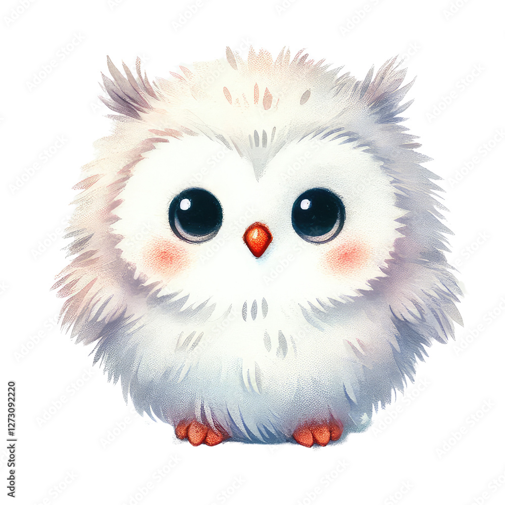 Obraz premium watercolor of Party or Birthday Themed Owls, cute animal for Happy Birthday greeting card.