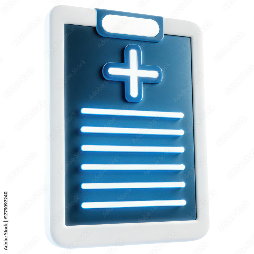 health info records concept. Medical clipboard with glowing lines and a cross symbol. health info records concept. Medical clipboard with glowing lines and a cross symbol.