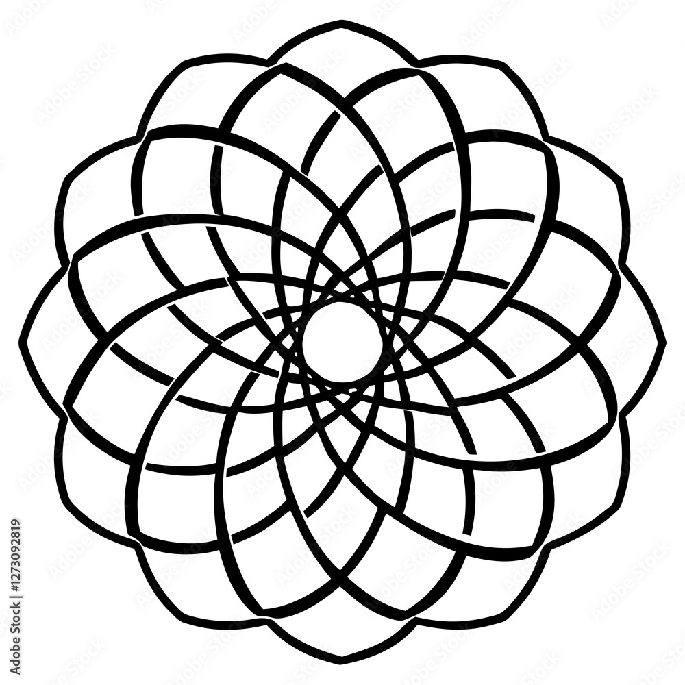 Obraz premium Endless Circle Mandala Line Art Vector