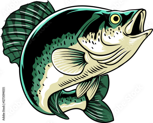 Crappie Fish Vector Cartoon Illustration for sticker badge emblem t-shirt banner invitation