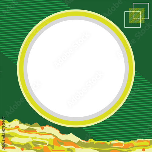 Green and Yellow Frame Design with Transparent Center for Overlay