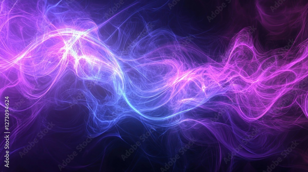 Abstract Purple and Blue Energy Waves: A Digital Art Masterpiece Abstract Purple and Blue Energy Waves: A Digital Art Masterpiece