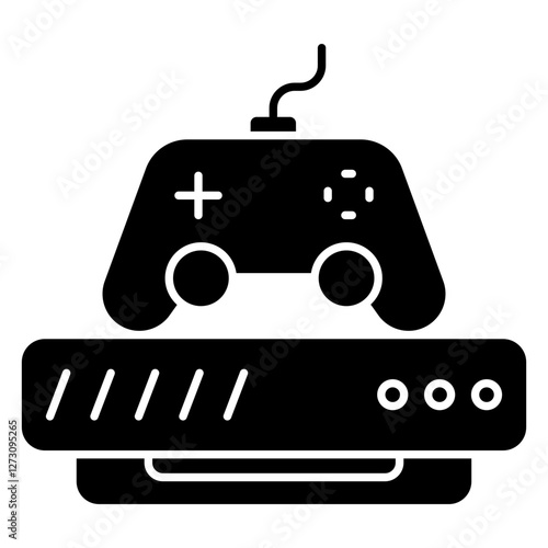A colored design icon of gamepad