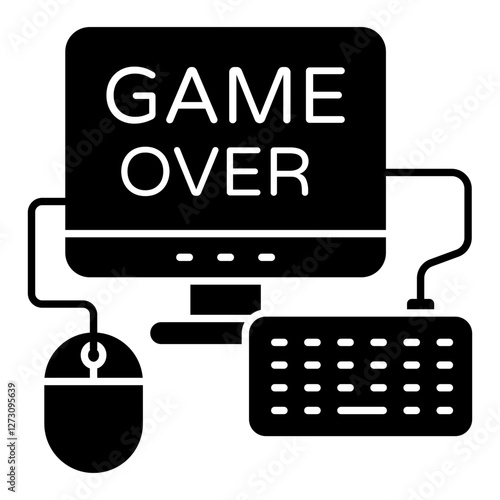 A flat design, icon of game over