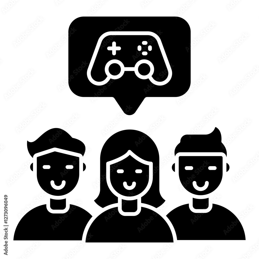 Modern design icon of game players Modern design icon of game players