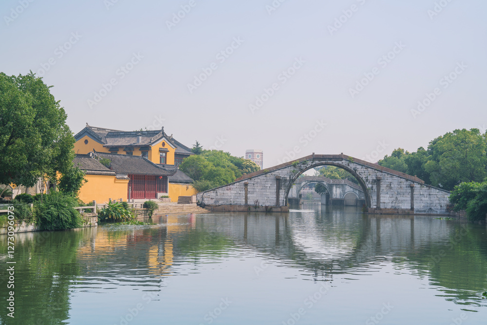 Old houses, rivers, and bridges in Zhouzhuang Ancient Town, Suzhou City, Jiangsu Province, China On April 18th, 2023 Old houses, rivers, and bridges in Zhouzhuang Ancient Town, Suzhou City, Jiangsu Province, China On April 18th, 2023