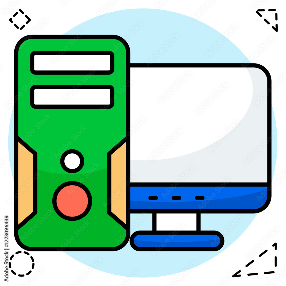 Premium download icon of monitor with CPU, computer icon Premium download icon of monitor with CPU, computer icon