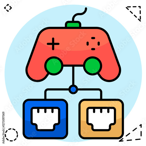 Editable design icon of lan gaming