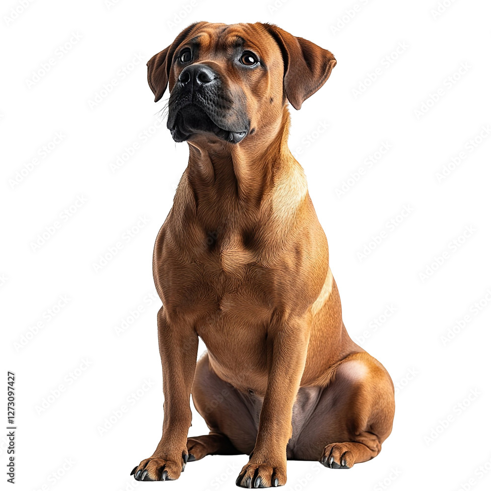 Angled view full-body shot of an extremely perfect-looking single Tosa isolated on a white transparent background Angled view full-body shot of an extremely perfect-looking single Tosa isolated on a white transparent background