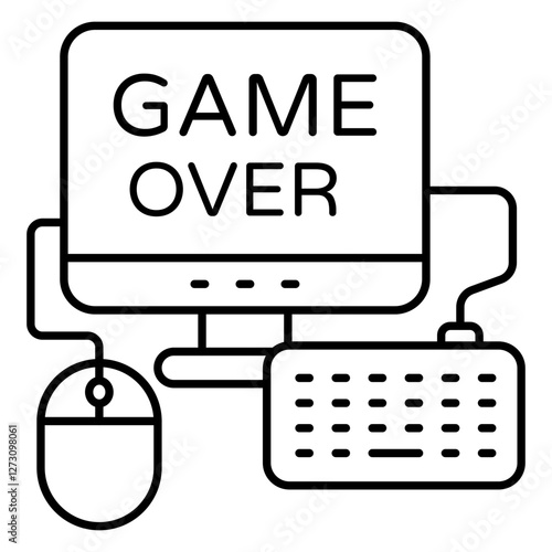 A flat design, icon of game over