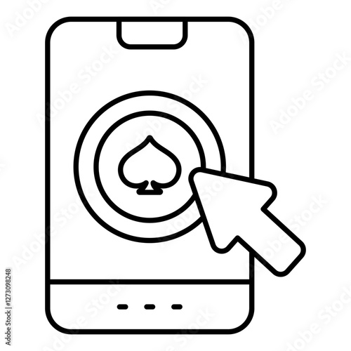 A flat design icon of mobile poker card
