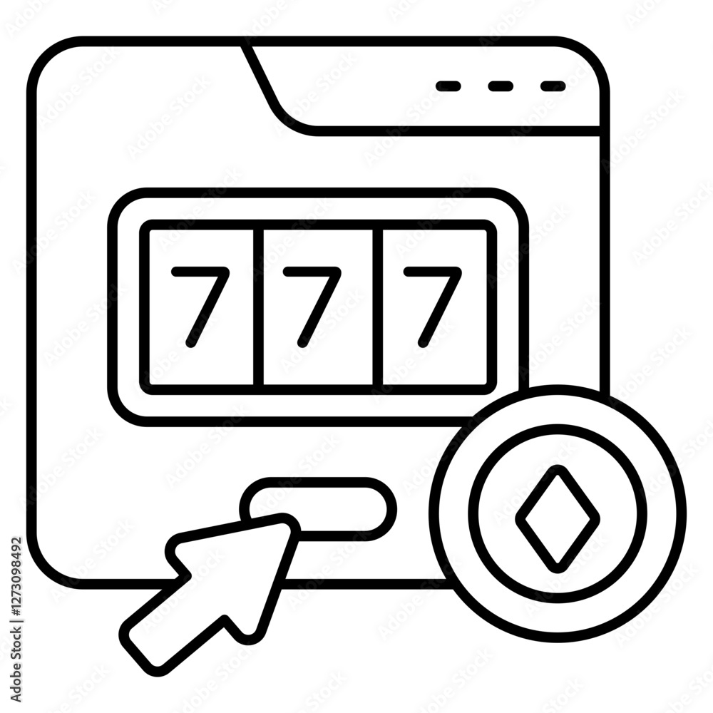 A flat design, icon of jackpot game A flat design, icon of jackpot game
