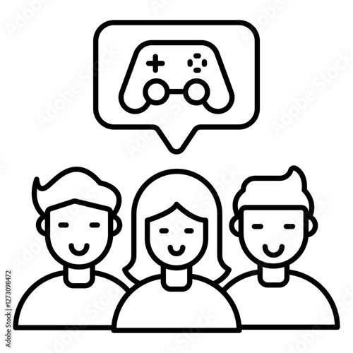 Modern design icon of game players