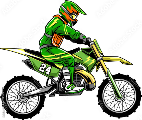 Super Motocross Extreme Sport Vector Illustration for sticker emblem t-shirt banner invitation poster	