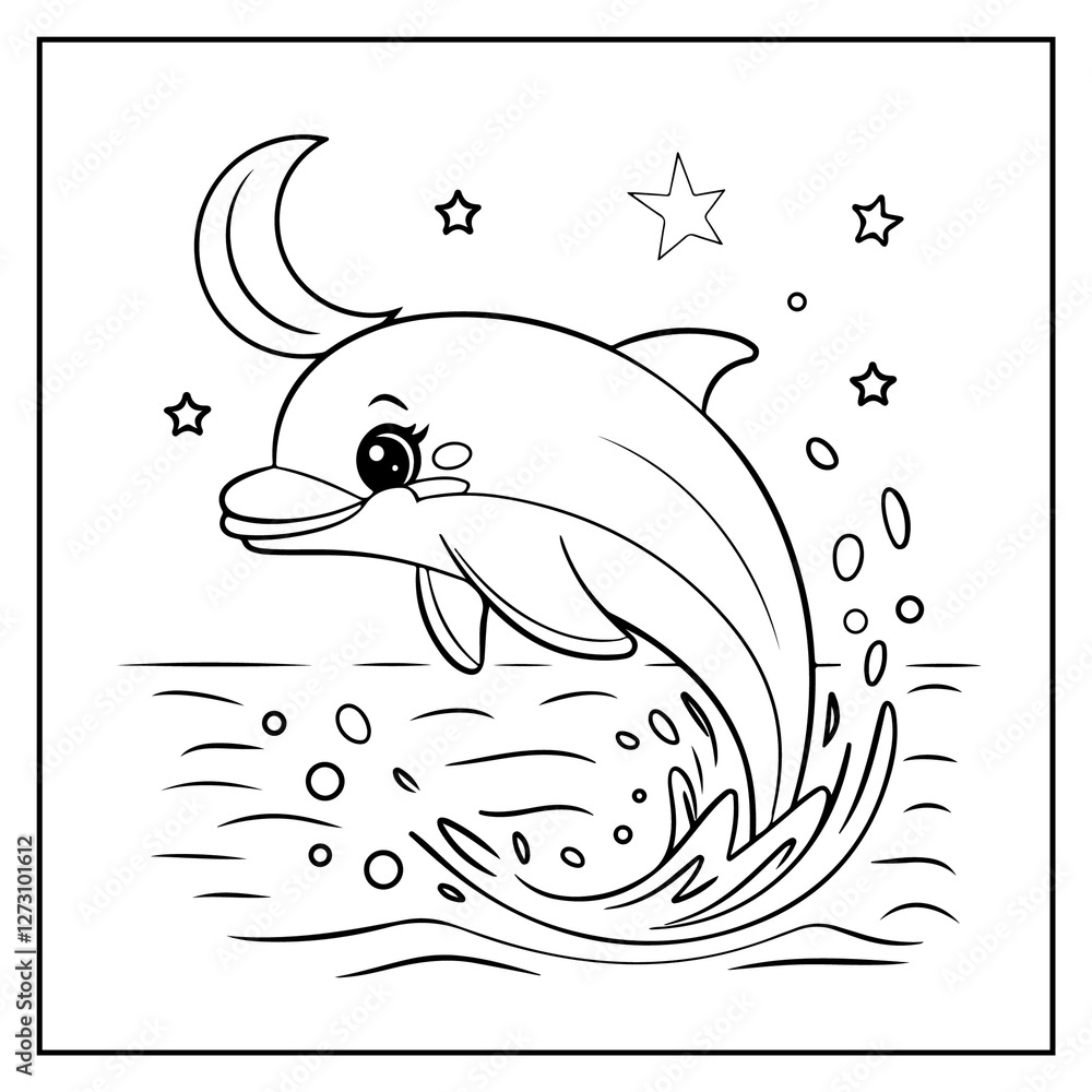 Fototapeta premium Ocean Of Fun Bold and Easy Coloring Book For Kids and Adults