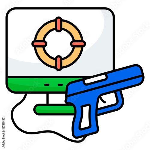 Premium download icon of shooting game