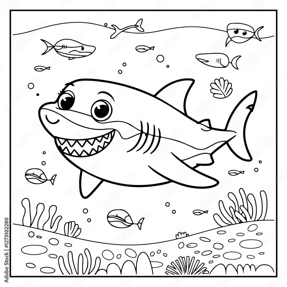 Fototapeta premium Ocean Of Fun Bold and Easy Coloring Book For Kids and Adults