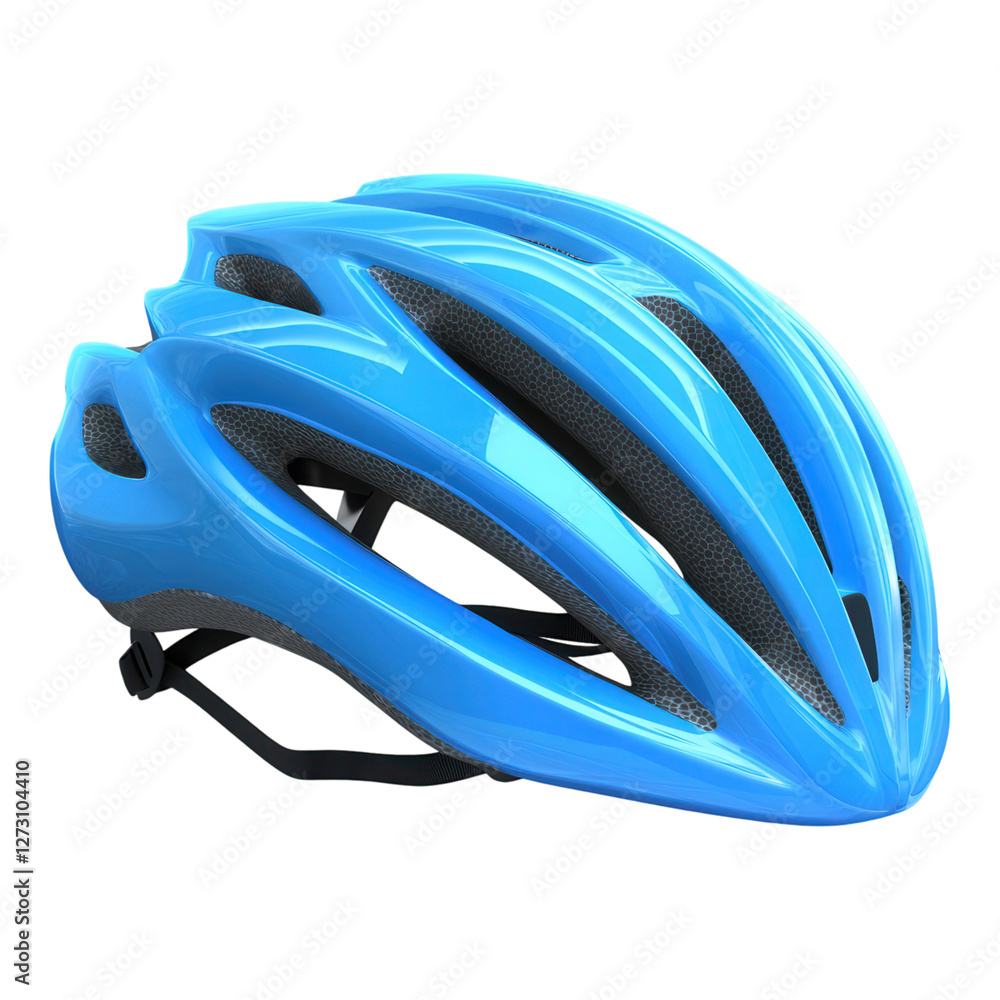 Bright Blue Sports Helmet for Cycling and Biking with Sleek Design and Ventilation Features