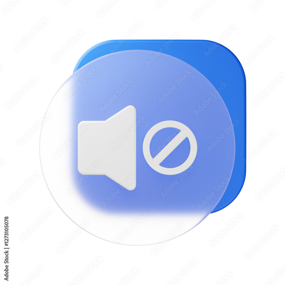3d mute icon 3d mute icon