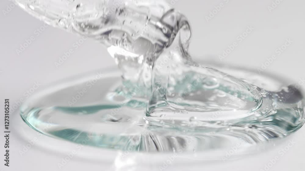 Glass pipette with transparent hyaluronic acid close-up. Cosmetic procedures with moisturizer. Glass pipette with transparent hyaluronic acid close-up. Cosmetic procedures with moisturizer.