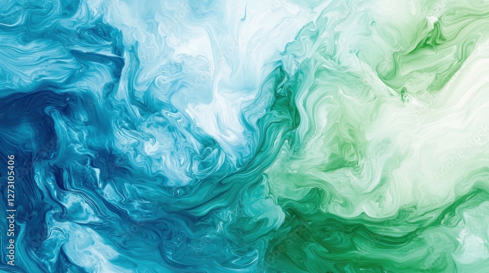 Abstract Swirling Ocean and Emerald Green Acrylic Painting Abstract Swirling Ocean and Emerald Green Acrylic Painting
