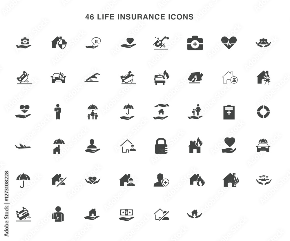life insurance icons symbol vector design life insurance icons symbol vector design