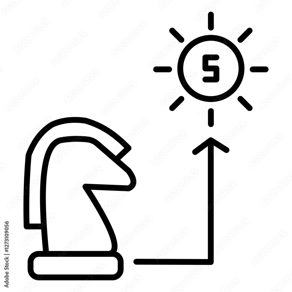 Strategic Financial Icon Simple thin outline Strategic Financial Icon Simple thin outline