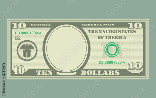 US Dollars 10 banknote - American dollar bill cash money isolated on background