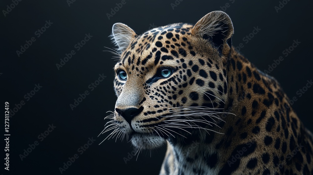 Fototapeta premium Realistic High-Resolution Close-Up of a Leopard's Face