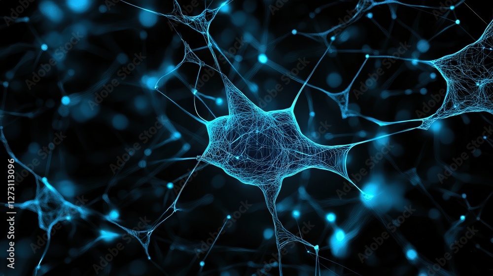 A sleek black background with glowing blue digital lines forming a complex AI-generated circuit A sleek black background with glowing blue digital lines forming a complex AI-generated circuit