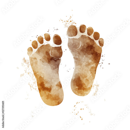 The image is of a pair of feet with a brown color