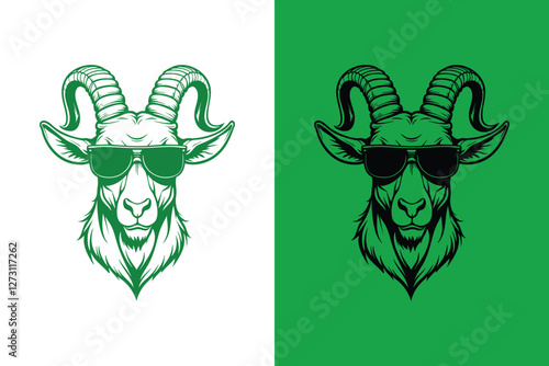 Cool goat head using sunglasses design