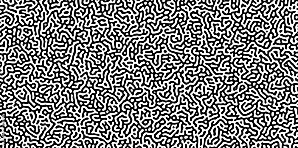 Turing reaction diffusion monochrome seamless pattern with chaotic motion .Linear design with biological shapes. Organic lines in memphis. abstract turing organic wallpaper background . Turing reaction diffusion monochrome seamless pattern with chaotic motion .Linear design with biological shapes. Organic lines in memphis. abstract turing organic wallpaper background .