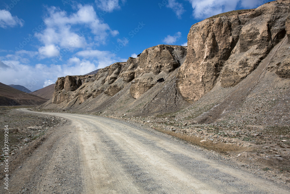 Mountains, mountain roads, and natural scenery of the Qinghai Tibet Plateau in China on January 18, 2024 Mountains, mountain roads, and natural scenery of the Qinghai Tibet Plateau in China on January 18, 2024