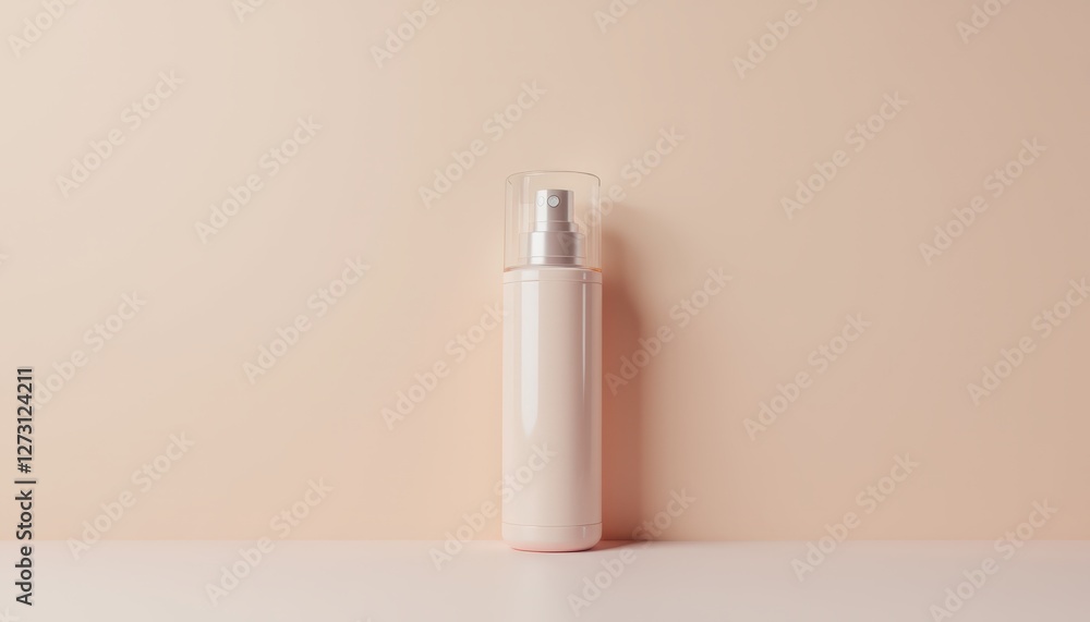 White soap dispenser on neutral background with minimalist design White soap dispenser on neutral background with minimalist design