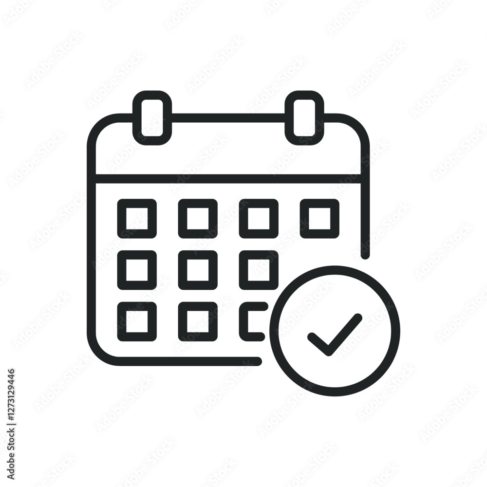 Schedule thin line icons. Editable stroke and Perfect pixel on transparent background Schedule thin line icons. Editable stroke and Perfect pixel on transparent background