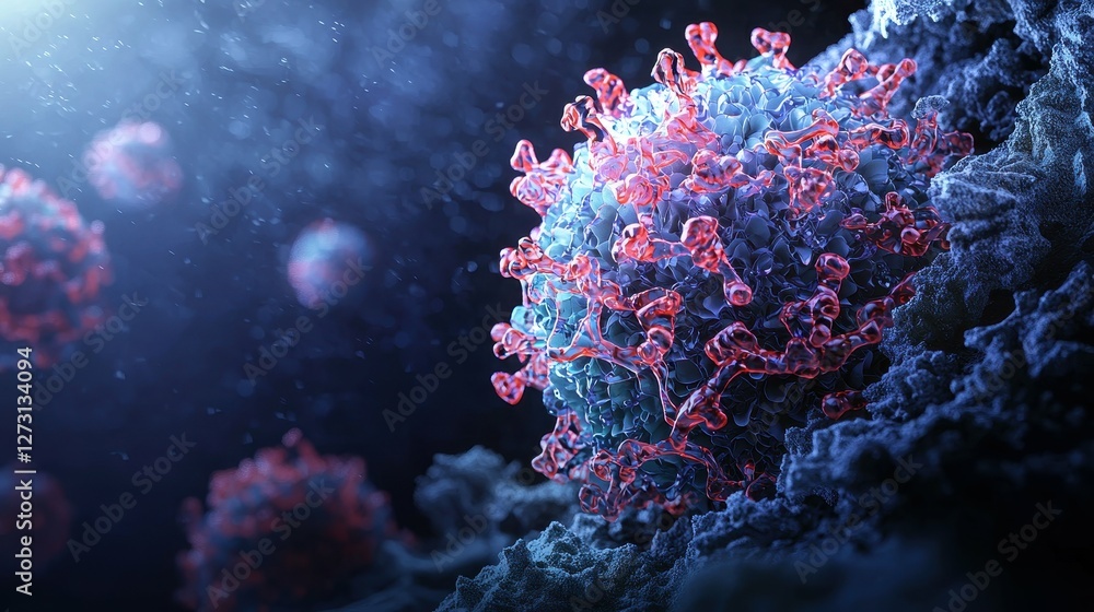 Fototapeta premium Virus Microscopic Render Viral Infection Infectious Microorganism