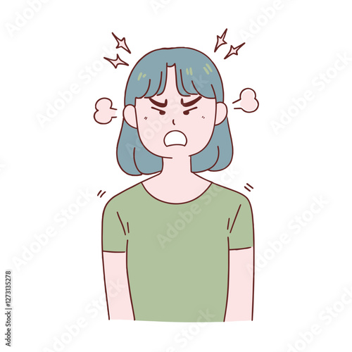 Angry Young Woman Expressing Frustration And Rage