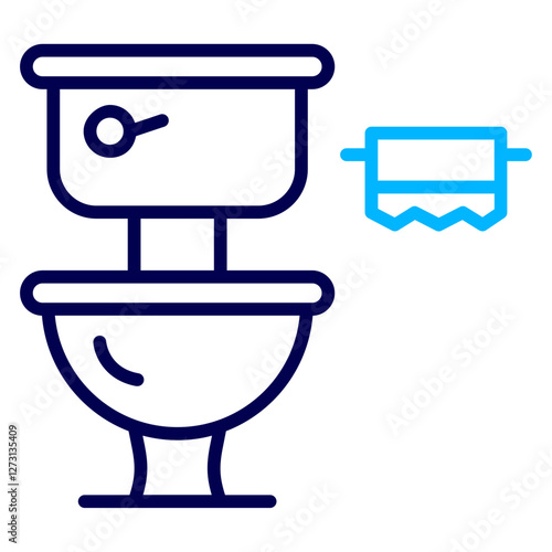 Commode Toilet Outline Color icon