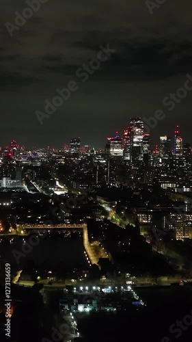 Wallpaper Mural Vertical drone shot of traffic in Shadwell, Illuminated downtown London background Torontodigital.ca