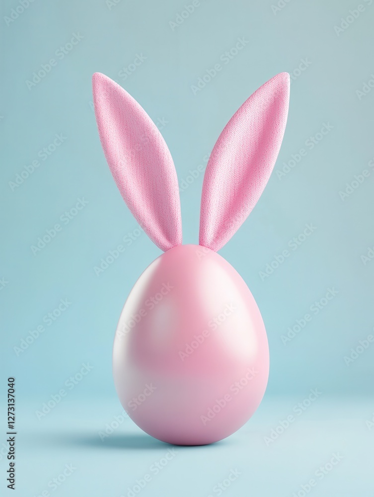 Obraz premium Easter egg with bunny ears Minimal concept.